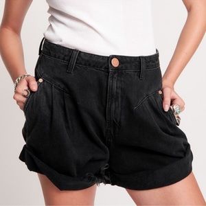 One Teaspoon Worn Streetwalkers Denim Shorts Black Size 24